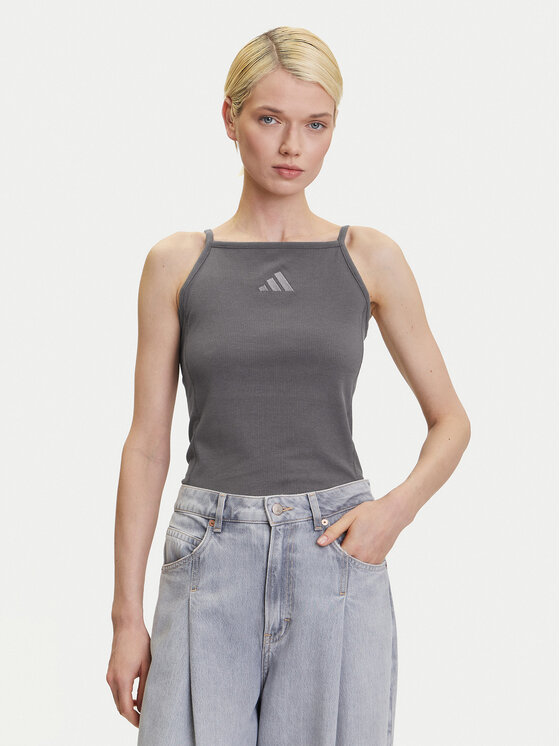adidas adidas Top ALL SZN Rib JJ1223 Šedá Slim Fit