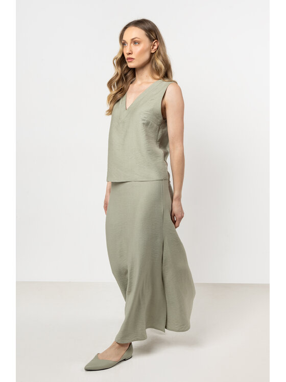 Awama Awama Bluzka A718 Zielony Basic Fit