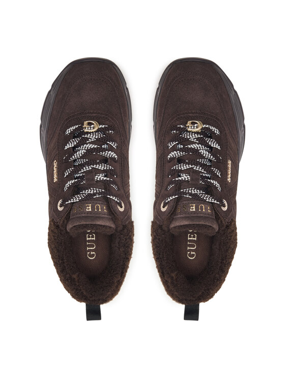 Guess Guess Sneakersy FLFFA2 LEA12 Brązowy ciemny