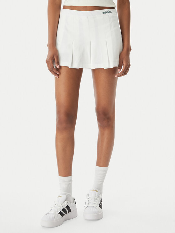 adidas adidas Fustă plisată Seasonal Essentials Colorpop JZ0193 Alb Loose Fit