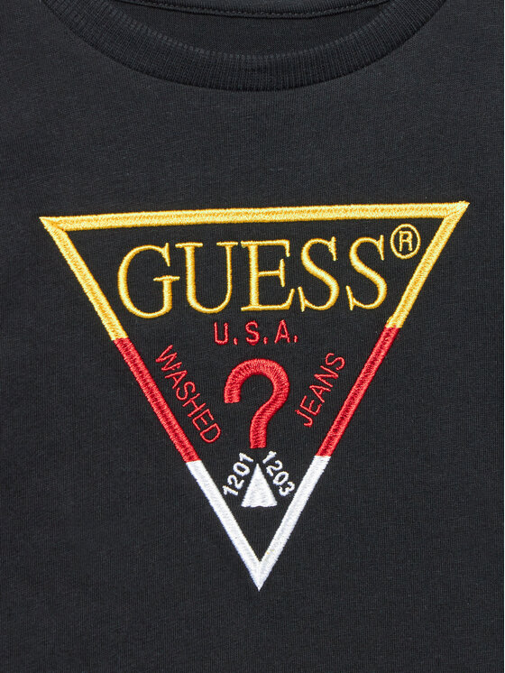Guess Guess Μπλουζάκι N4YI36 K8HM4 Μαύρο Regular Fit