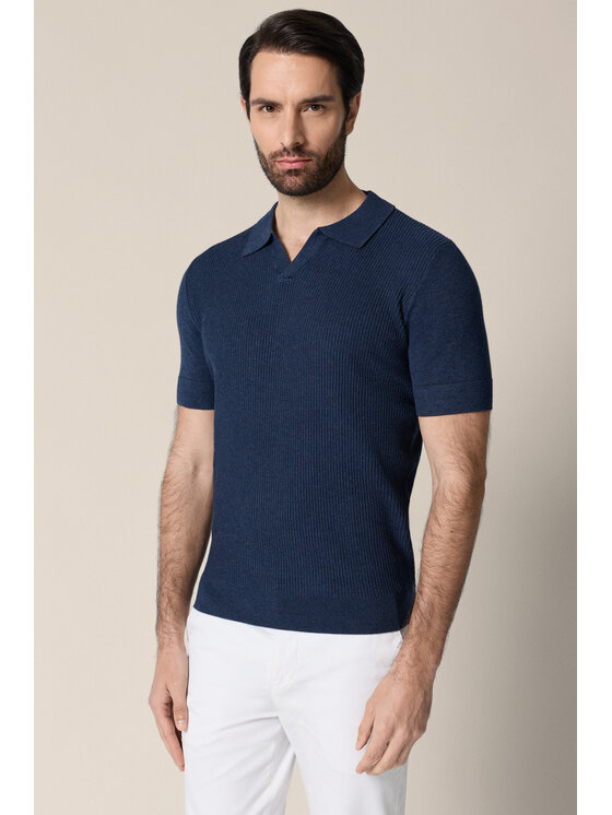 Lancerto Lancerto Polo Romano PO073126000031 Granatowy Regular Fit