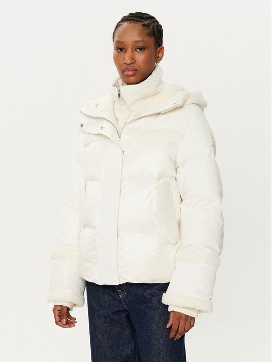 BOSS Vatovaná bunda Pimira 50524479 Écru Regular Fit