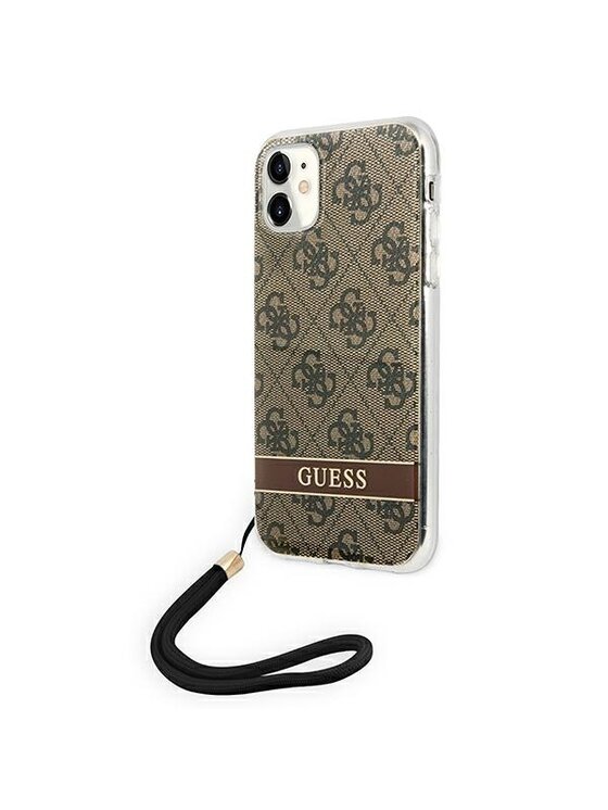 Guess Guess Etui na telefon iPhone 11 Brązowy