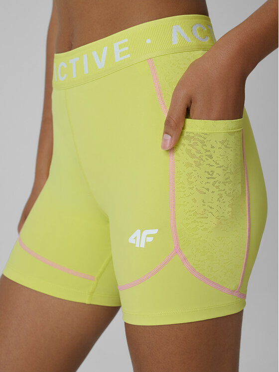 4F 4F Szorty sportowe ACTIVE BY NATURE Zielony Slim Fit