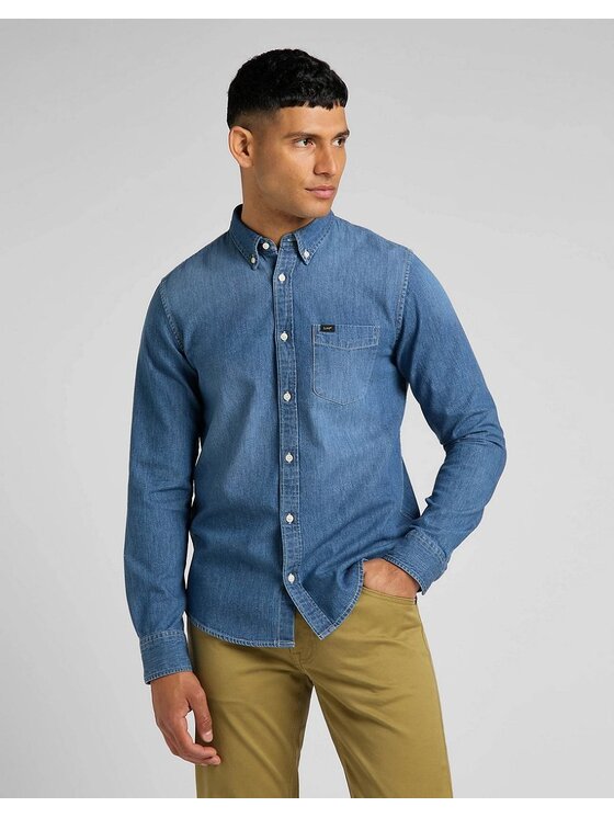 Lee Lee Camicia BUTTON DOWN Blu Regular Fit