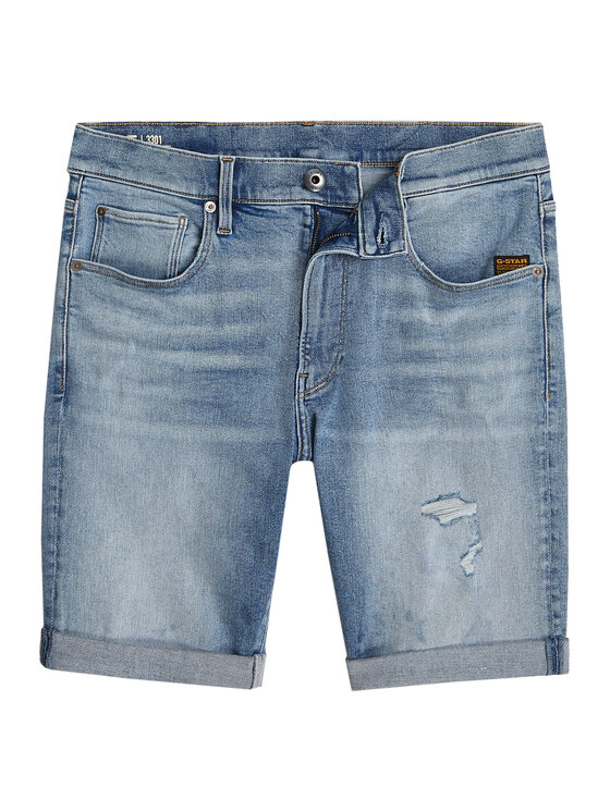 G-Star Raw G-Star Raw Szorty jeansowe 3301 D10481-D760 Niebieski Slim Fit