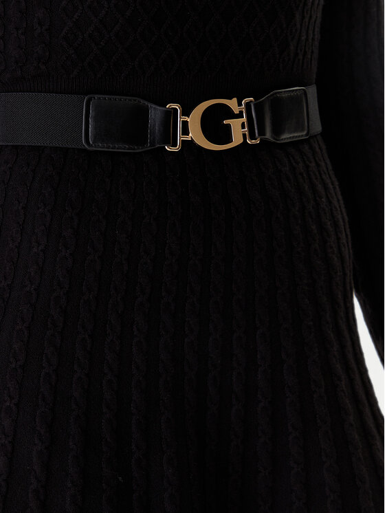 Guess Guess Trikotāžas kleita W5BK68 Z2YJ2 Melns Slim Fit