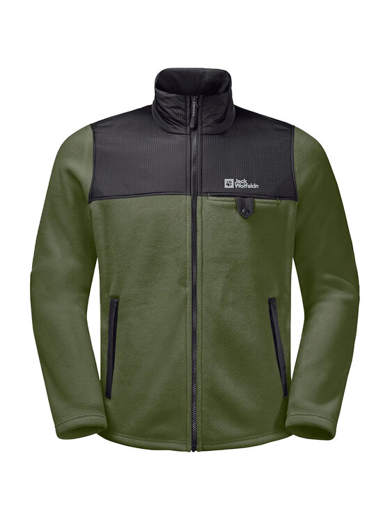 Jack Wolfskin Jack Wolfskin Polar Jack Wolfskin Dna Grizzly Fleece FZ M Zielony Regular Fit