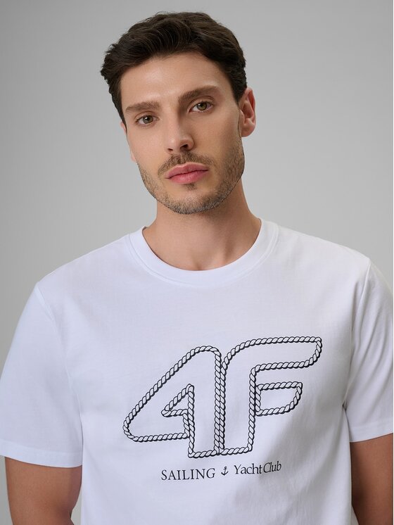 4F 4F T-Shirt COMMERCIAL Biały Regular Fit