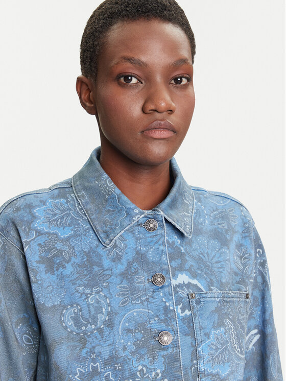 Desigual Desigual дънкова риза Pasleyblue 25WWEW68 Син Loose Fit