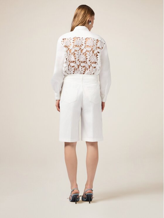 Oltre Oltre Pantaloncini P791R008323N011 Bianco Regular Fit