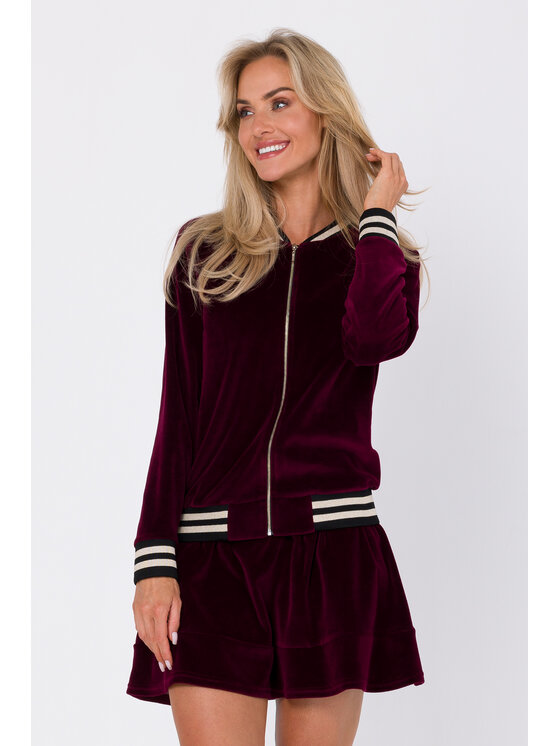 Made of Emotion Made of Emotion Mikina M766 Bordová Modern Fit