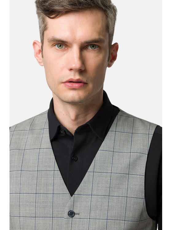 Lancerto Lancerto Kamizelka Austin KA073123000001 Szary Slim Fit