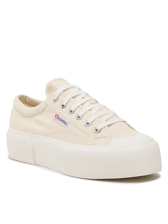 Superga Sneakers aus Stoff 2631 Stripe Platform S5111SW Beige
