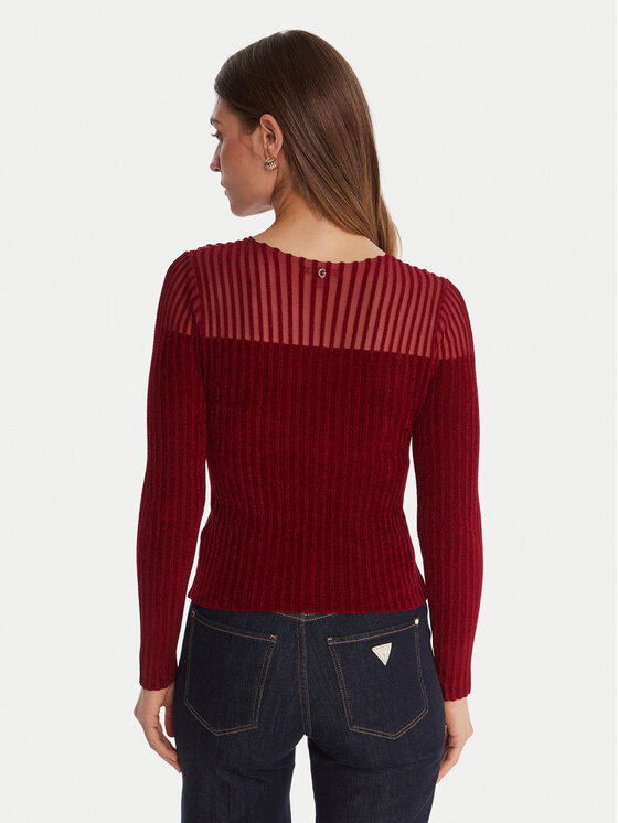 Guess Guess Sweter W5BR62 Z0890 Czerwony Slim Fit