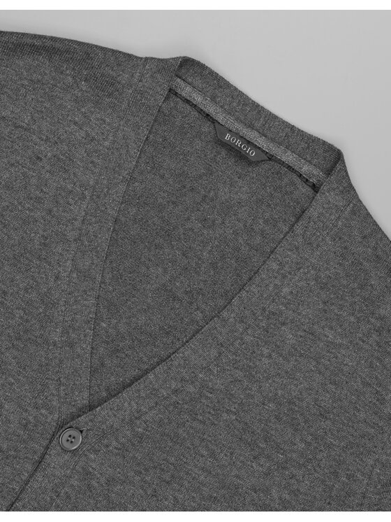 Borgio Borgio Kardigan cardano Szary Classic Fit