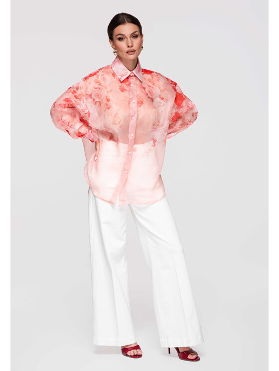 Ombre Ombre Koszula OW-SH-E0028 Różowy Oversize