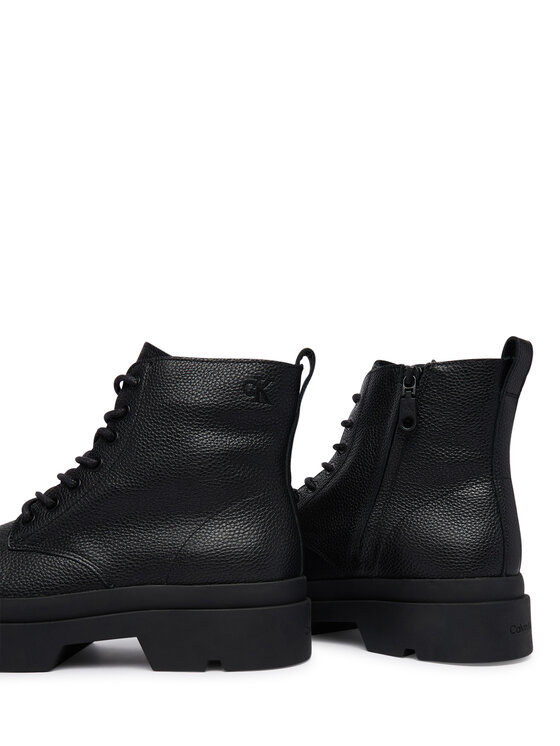 Calvin Klein Calvin Klein Outdoorová obuv Lugged Mid Lace Up Tc Tu Lth HM0HM02267 Čierna