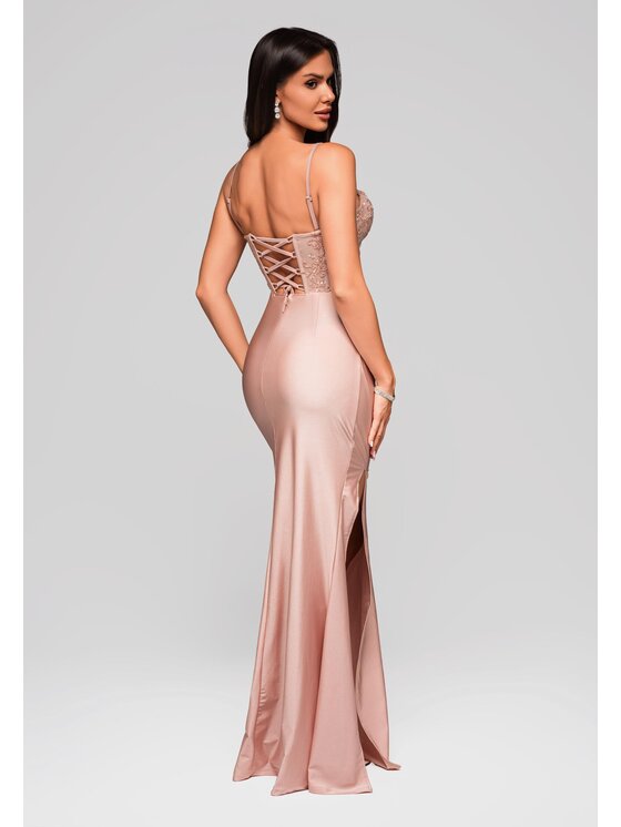 Ombre Ombre Sukienka wieczorowa LA-OM-DLR186 Różowy Regular Fit