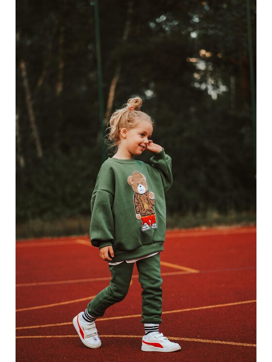 Bejbi Story Bejbi Story Bluza Snoop Teddy Zielony Oversize
