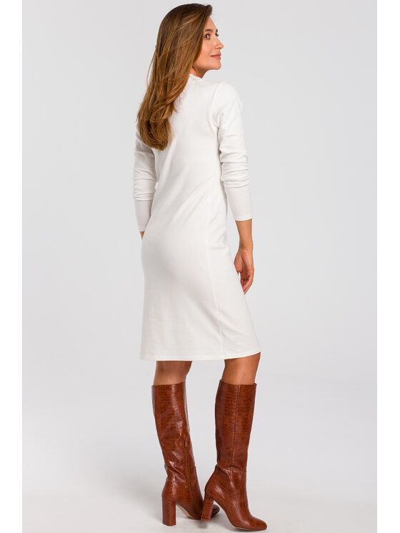 Stylove Stylove Sukienka codzienna S178 Biały Regular Fit