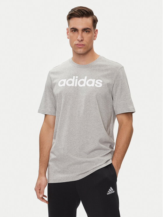 adidas adidas Tričko Essentials Single Jersey Linear Embroidered Logo T-Shirt IC9277 Sivá Regular Fit