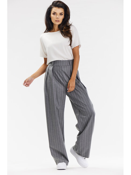 Awama Awama Spodnie damskie A677 Szary Basic Fit