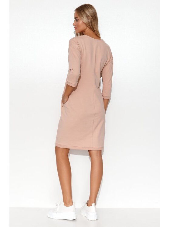 Makadamia Makadamia Sukienka codzienna M779 Różowy Comfort Fit