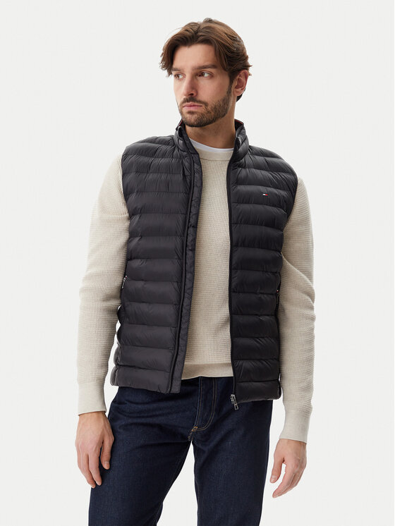 Tommy Hilfiger Vestă elegantă Core Packable MW0MW39989 Negru Regular Fit