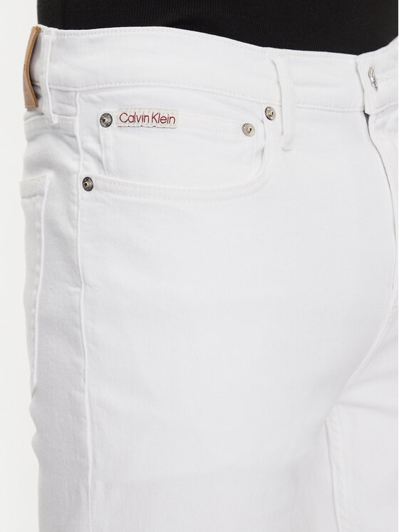 Calvin Klein Jeans Calvin Klein Jeans Džínové šortky J30J327536 Bílá Slim Fit