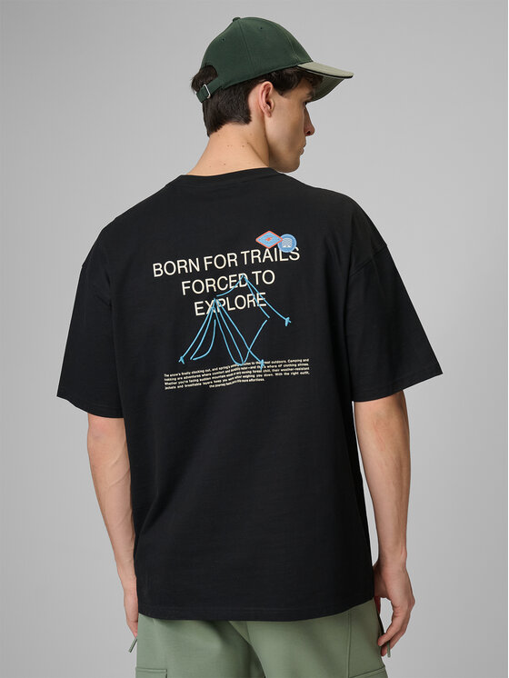 4F 4F T-Shirt NATURE’S TRAIL Czarny Loose Fit