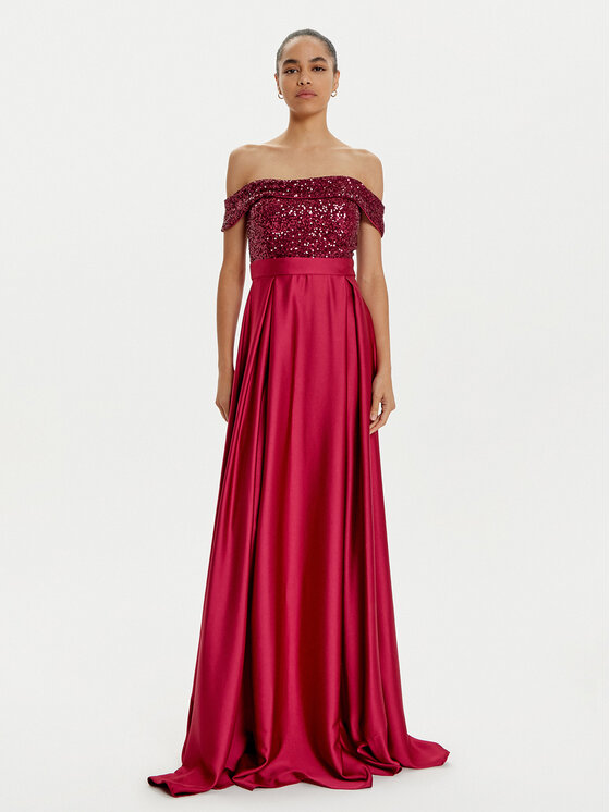 Rinascimento Rinascimento Abendkleid CFC0120520003 Dunkelrot Regular Fit