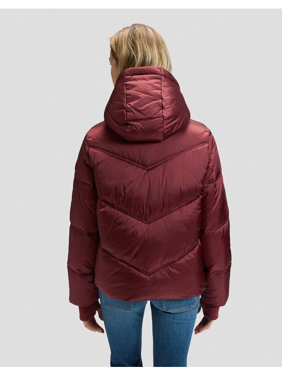 Lee Lee Kurtka puchowa SHORT HOODED PUFFER Czerwony Regular Fit
