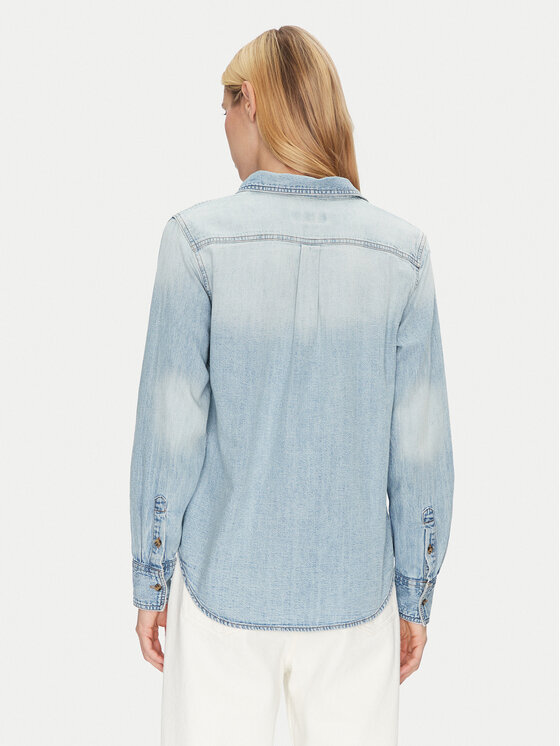 Guess Jeans Guess Jeans džinsiniai marškiniai W5RH37 D5M83 Mėlyna Regular Fit