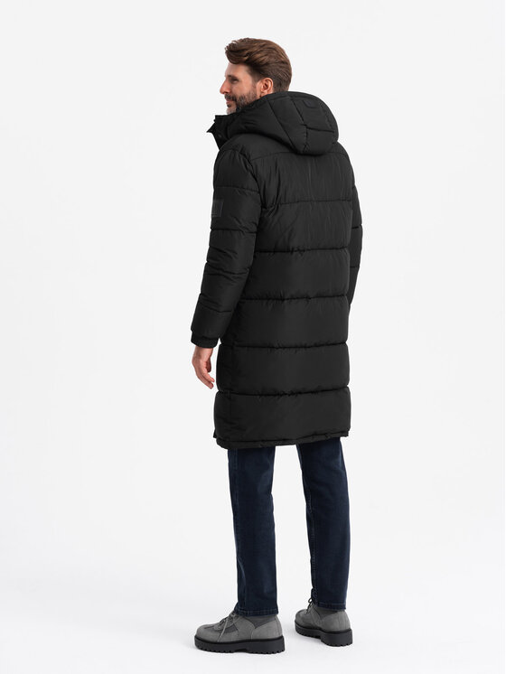 Ombre Ombre Vatovaná bunda OM-JALJ-0190 Černá Regular Fit