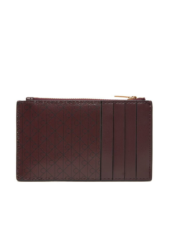 Calvin Klein Calvin Klein Velika ženska denarnica Emblem Aop Top Zip Cardcase LV04F1084G Rjava