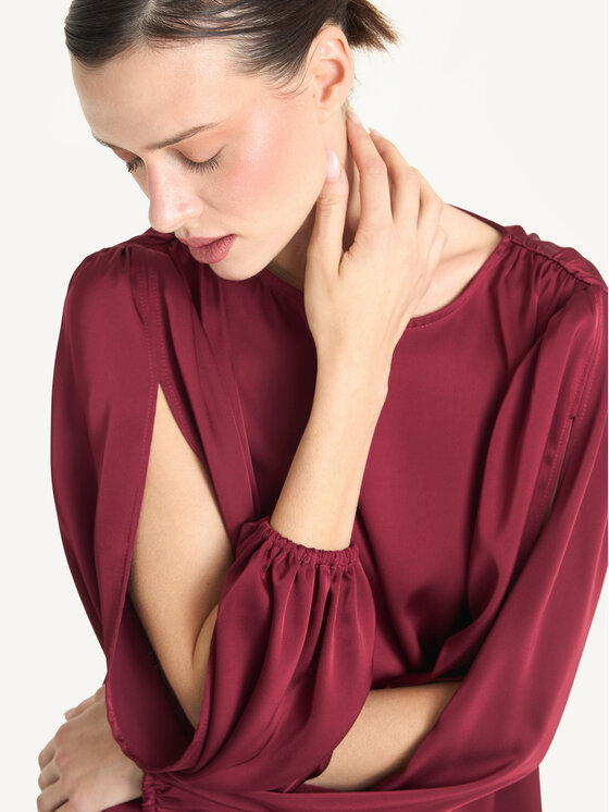 KMX KMX Bluzka 505170004 Bordowy Loose Fit