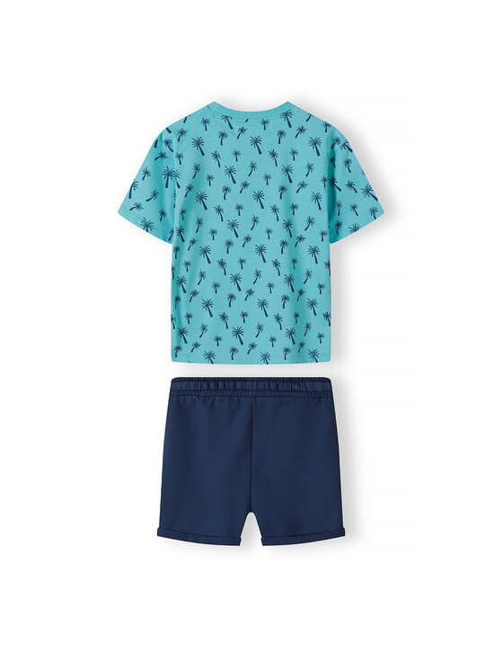 MINOTI MINOTI Komplet t-shirt i spodenki 17SET 6 Turkusowy Regular Fit