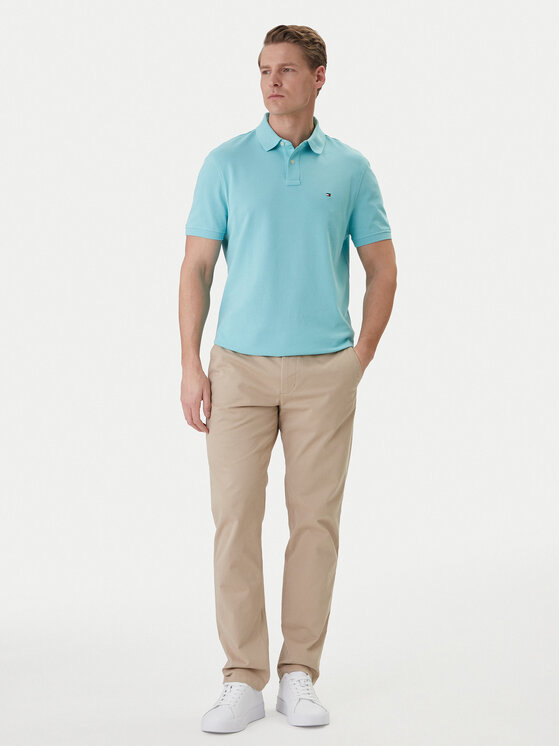 Tommy Hilfiger Tommy Hilfiger Tricou polo 1985 MW0MW17770 Turcoaz Regular Fit