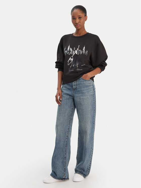 DKNY DKNY Mikina P5MOQCSC Čierna Regular Fit