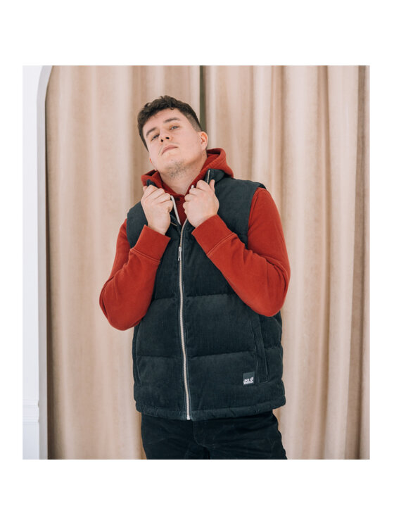 Jack Wolfskin Jack Wolfskin Kamizelka Nature Corduroy Vest M Czarny Regular Fit