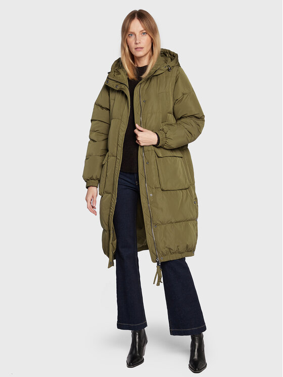 b.young Geacă din puf Cristel 20811766 Verde Loose Fit