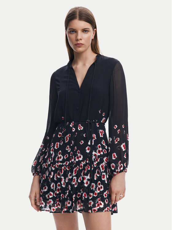 Desigual Desigual Haljina košulja 25SWVW31 Crna Regular Fit