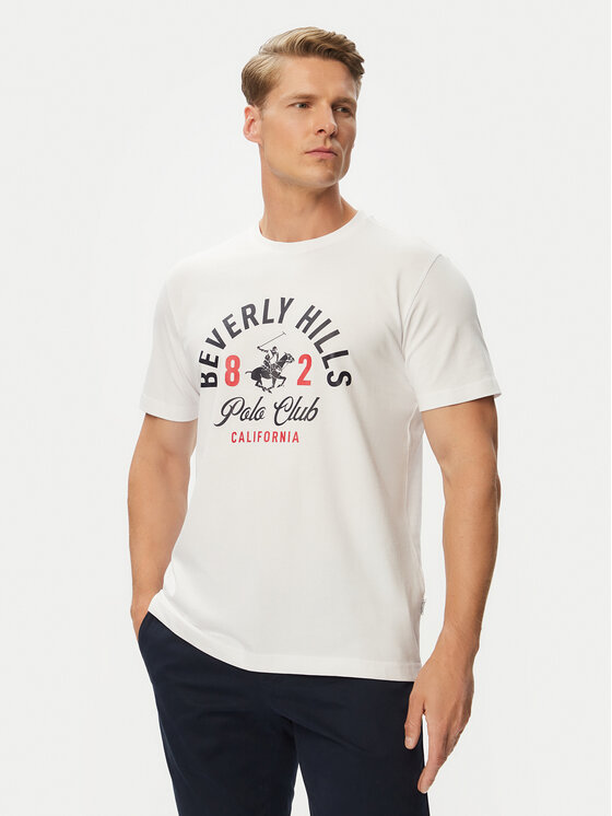 Beverly Hills Polo Club Tricou P-SS26M-TS1290 Alb Regular Fit