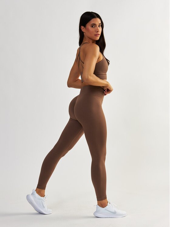 BeShaped BeShaped Legginsy Modelujące - Gym Queen Brązowy Shaping Fit