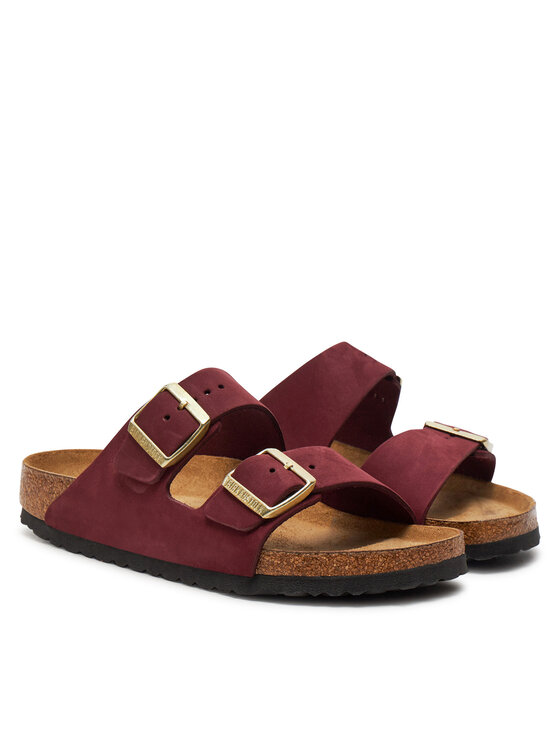 Birkenstock Birkenstock Pantoletten Arizona Sfb Lenb1028719 Dunkelrot