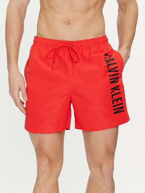 Calvin Klein Swimwear Peldšorti KM0KM01004 Sarkans Regular Fit