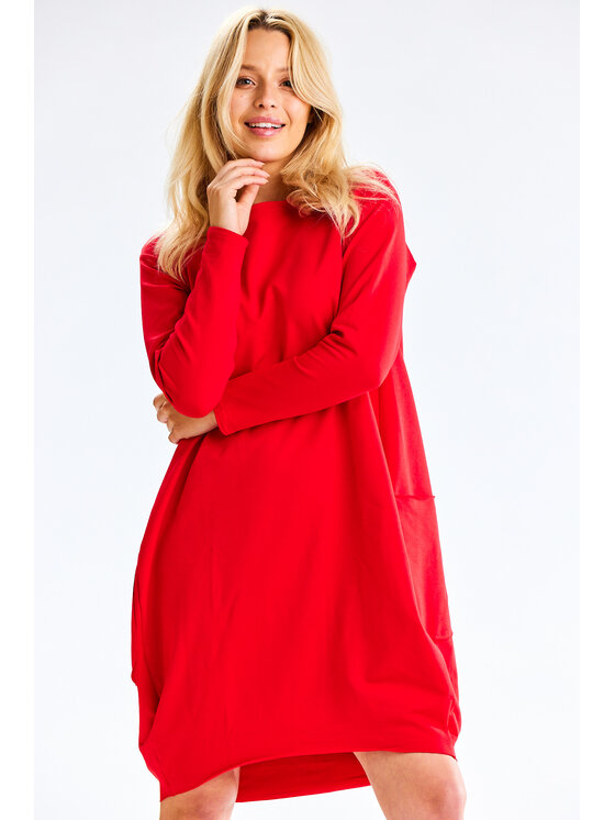 Infinite You Infinite You Vestito di maglia M329 Rosso Basic Fit