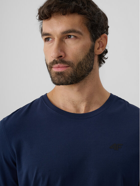 4F 4F Longsleeve BASIC+ Granatowy Slim Fit